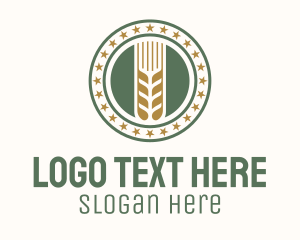 Wheat - Wheat Farm Badge logo design