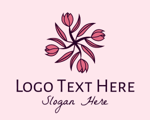 Rose - Tulip Flower Pattern logo design