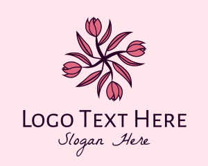 Romantic - Tulip Flower Pattern logo design