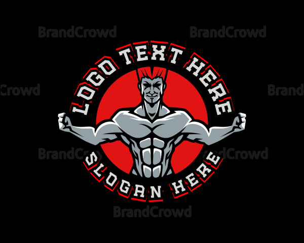 Fitness Muscle Man Trainer Logo