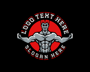 Muscular - Fitness Muscle Man logo design