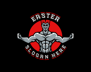 Man - Fitness Muscle Man logo design