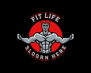 Fitness Muscle Man Trainer logo design