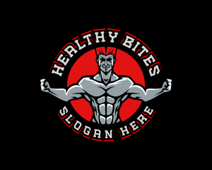 Fitness Muscle Man Trainer logo design