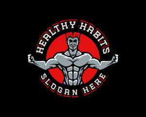 Fitness Muscle Man Trainer logo design