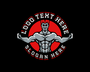 Muscle - Fitness Muscle Man logo design