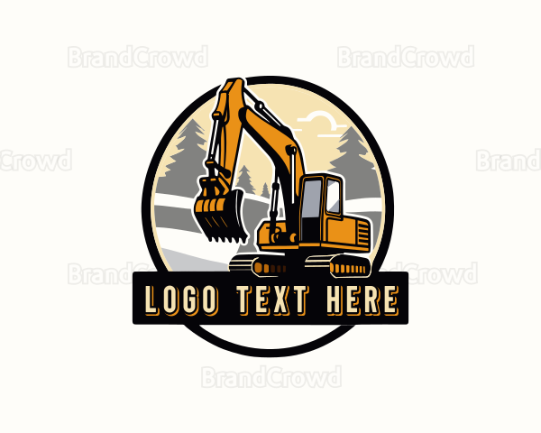 Industrial Excavator Digger Logo