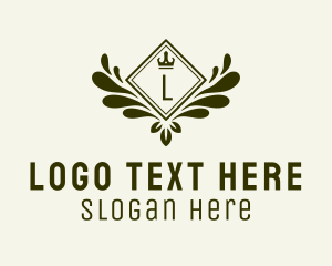 Luxury Wreath Crown Letter  logo design
