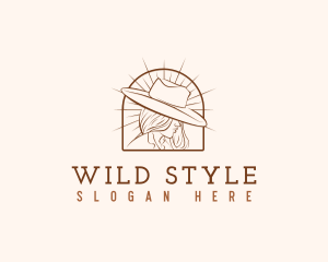 Cowgirl Fashion Hat logo design