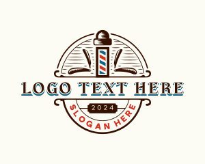 Grooming - Barbershop Pole Shaving logo design