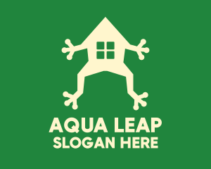 Amphibian - Green Frog House logo design