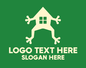 Toad - Green Frog House logo design
