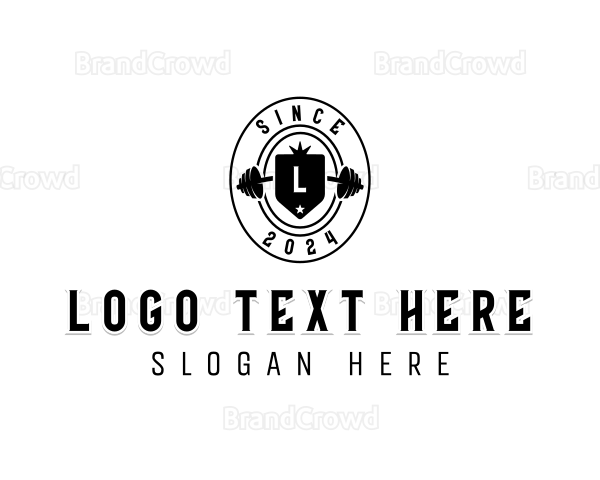 Gym Barbell Weightlifting Logo