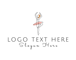 Gymnast - Monoline Ballerina Tutu logo design