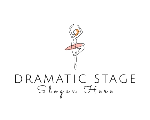 Monoline Ballerina Tutu logo design