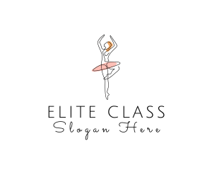 Monoline Ballerina Tutu logo design