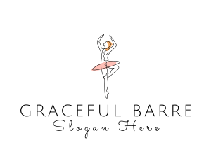 Barre - Monoline Ballerina Tutu logo design