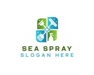 Housekeeping Cleaner Sanitize logo design