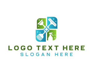 Sanitation - Housekeeping Cleaner Sanitize logo design