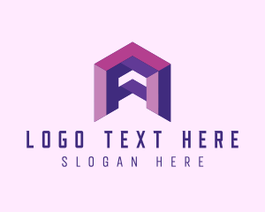 Design - Building Cube Letter A logo design