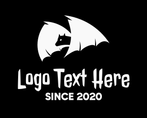 Dark - White Flying Bat logo design