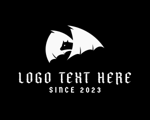 Black Monster - Flying Bat Wing logo design