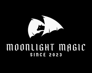 Nighttime - Flying Bat Wing logo design