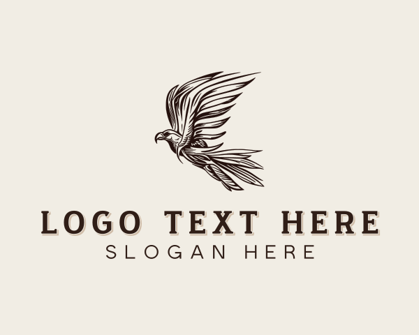 Vintage - Vintage Falcon Flying logo design