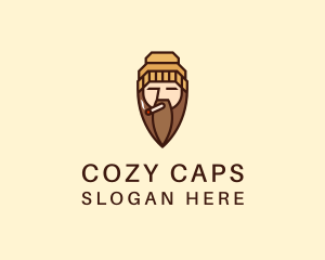 Cigarette Man Beard  logo design