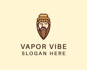 Cigarette Man Beard  logo design