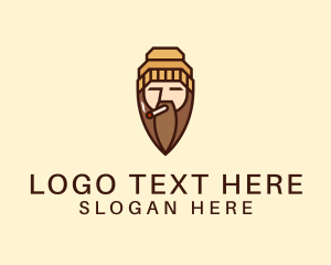 Beard - Cigarette Man Beard logo design