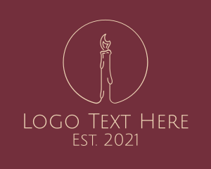 Beige - Melting Candle Wax logo design