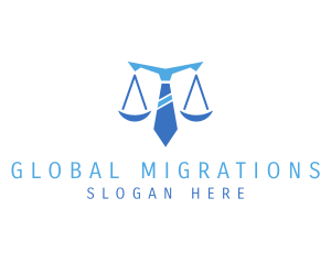 Immigration - Necktie Scales of Justice logo design