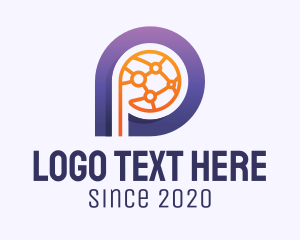 Global Tech Letter P Logo