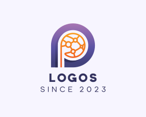 Data Technology - Global Tech Letter P logo design