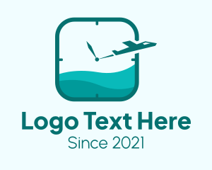 Transport - Plane Travel Clock logo design