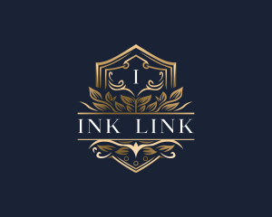 Luxury Floral Shield logo design