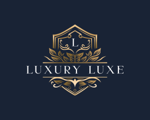 Luxury Floral Shield logo design