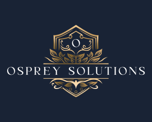 Luxury Floral Shield logo design