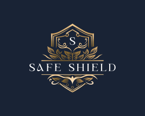 Luxury Floral Shield logo design