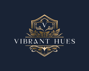 Luxury Floral Shield logo design