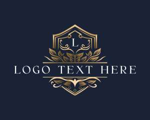 Cafe - Luxury Floral Shield logo design