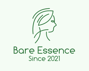 Green Woman Line Art logo design