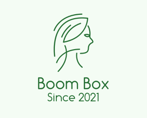 Green Woman Line Art logo design