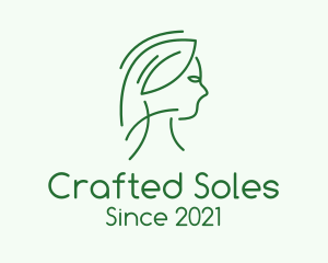 Green Woman Line Art logo design