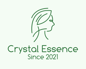 Green Woman Line Art logo design