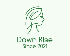 Green Woman Line Art logo design