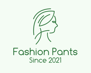 Green Woman Line Art logo design