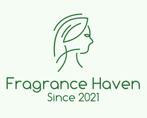 Green Woman Line Art logo design