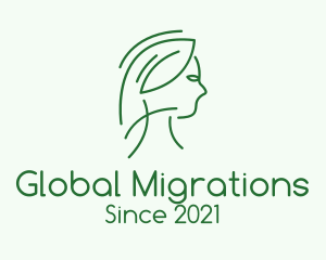 Green Woman Line Art logo design